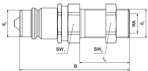 Hydraulicka rychlospojka ISO samec panelovy ARGUS
